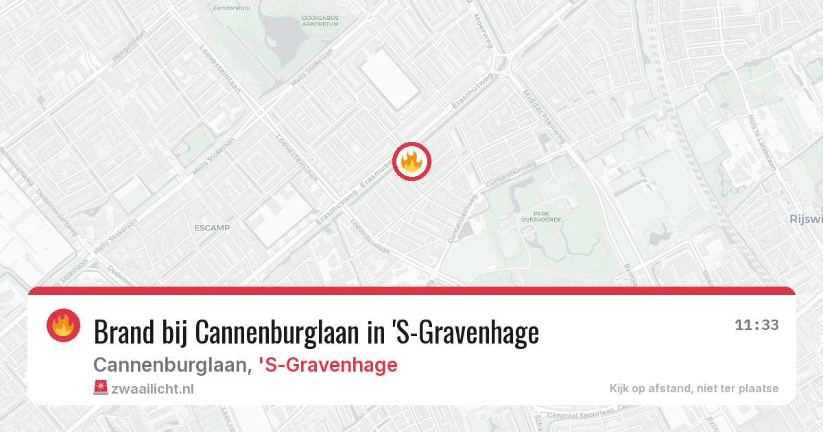 Brand bij Cannenburglaan in 'S-Gravenhage — 10 mrt 2026