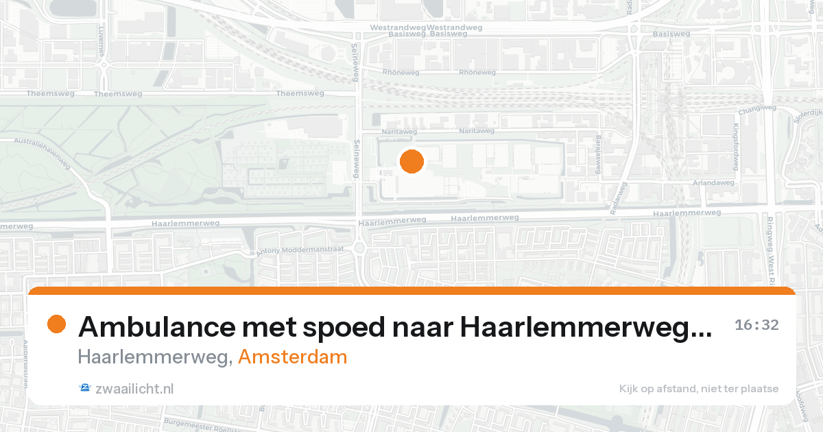 Ambulance met spoed naar Haarlemmerweg in Amsterdam — 21 aug 2026
