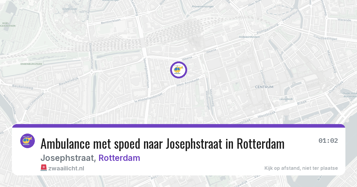 Ambulance met spoed naar Josephstraat in Rotterdam — 9 jun 2026