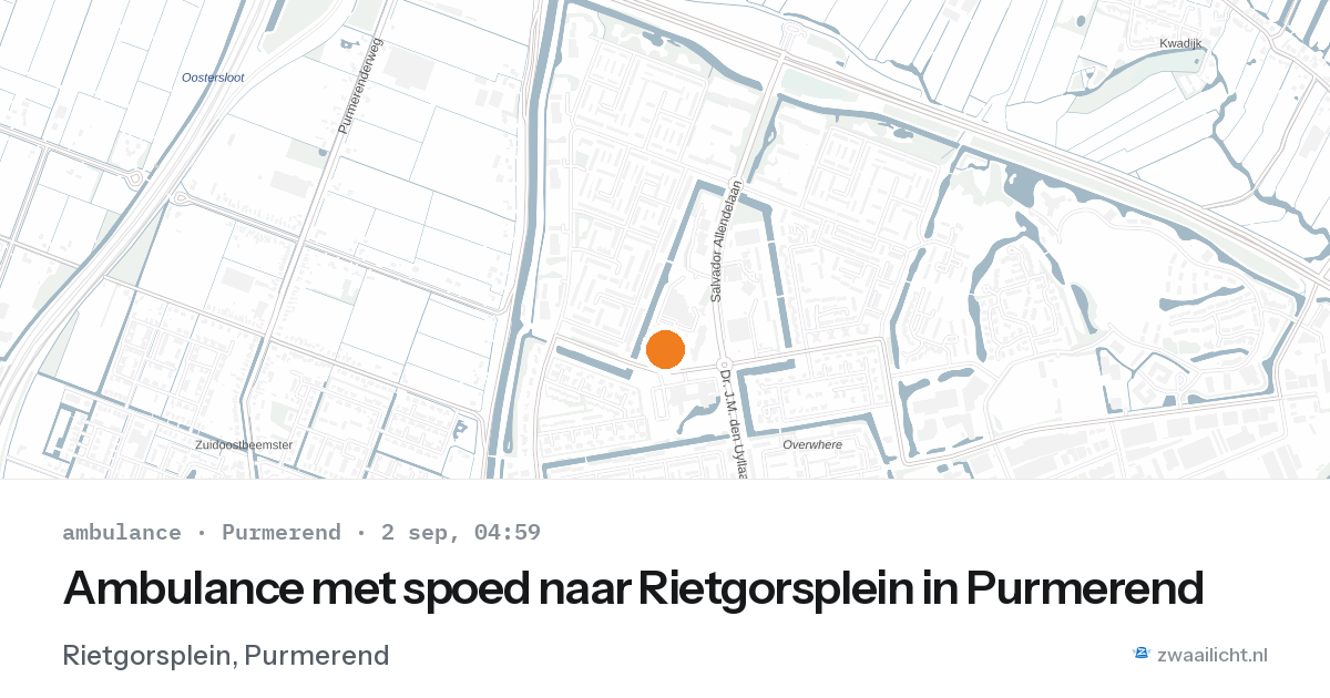 Ambulance met spoed naar Rietgorsplein in Purmerend — 2 sep 2026