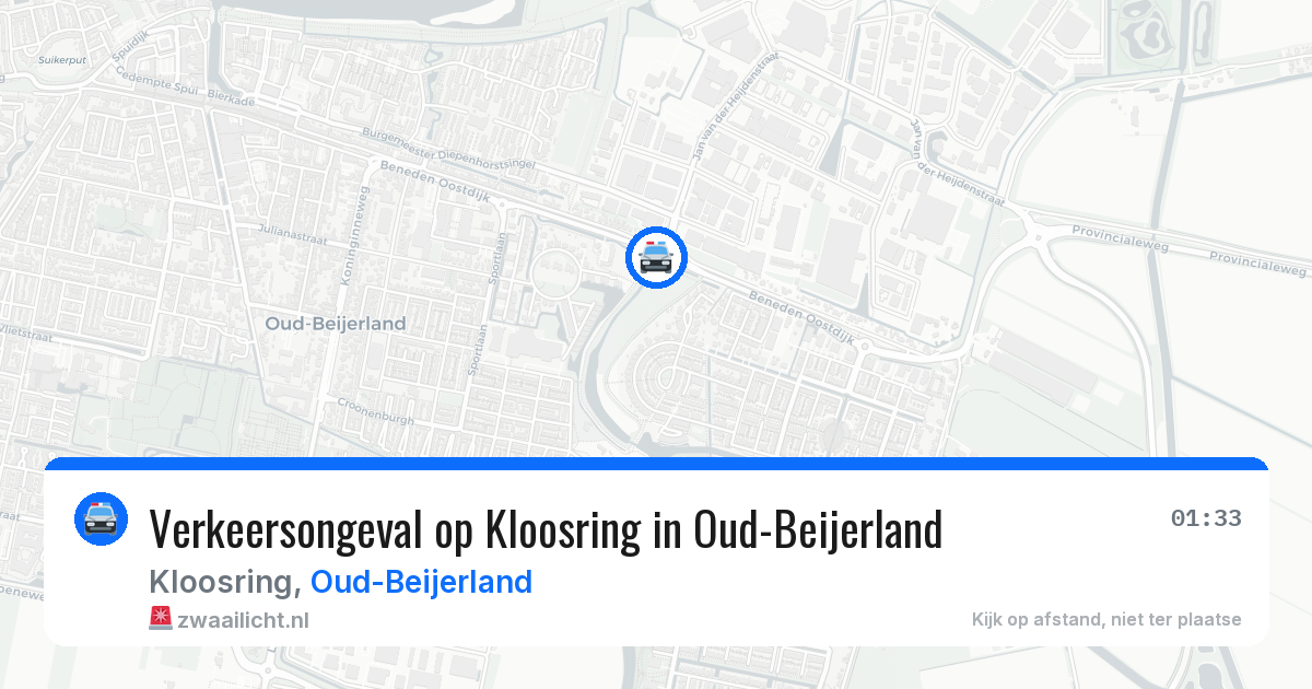 Verkeersongeval op Kloosring in Oud-Beijerland — 10 apr 2026