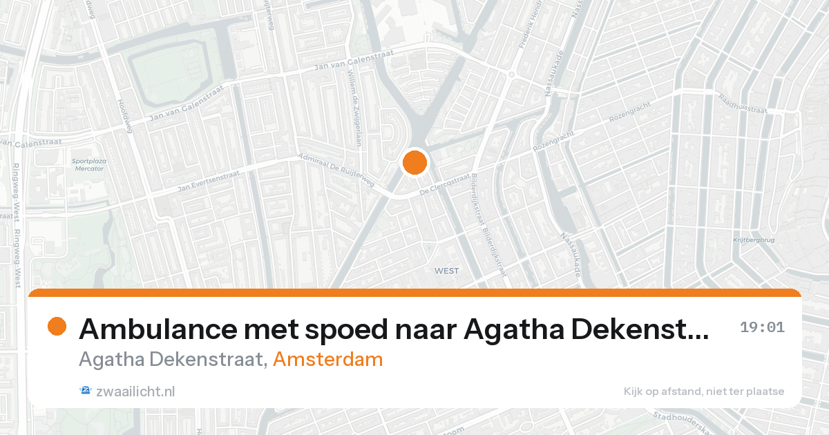 Ambulance met spoed naar Agatha Dekenstraat in Amsterdam — 22 aug 2026