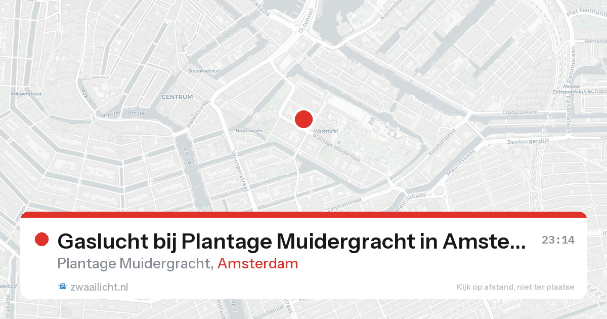 Gaslucht bij Plantage Muidergracht in Amsterdam — 8 jun 2026