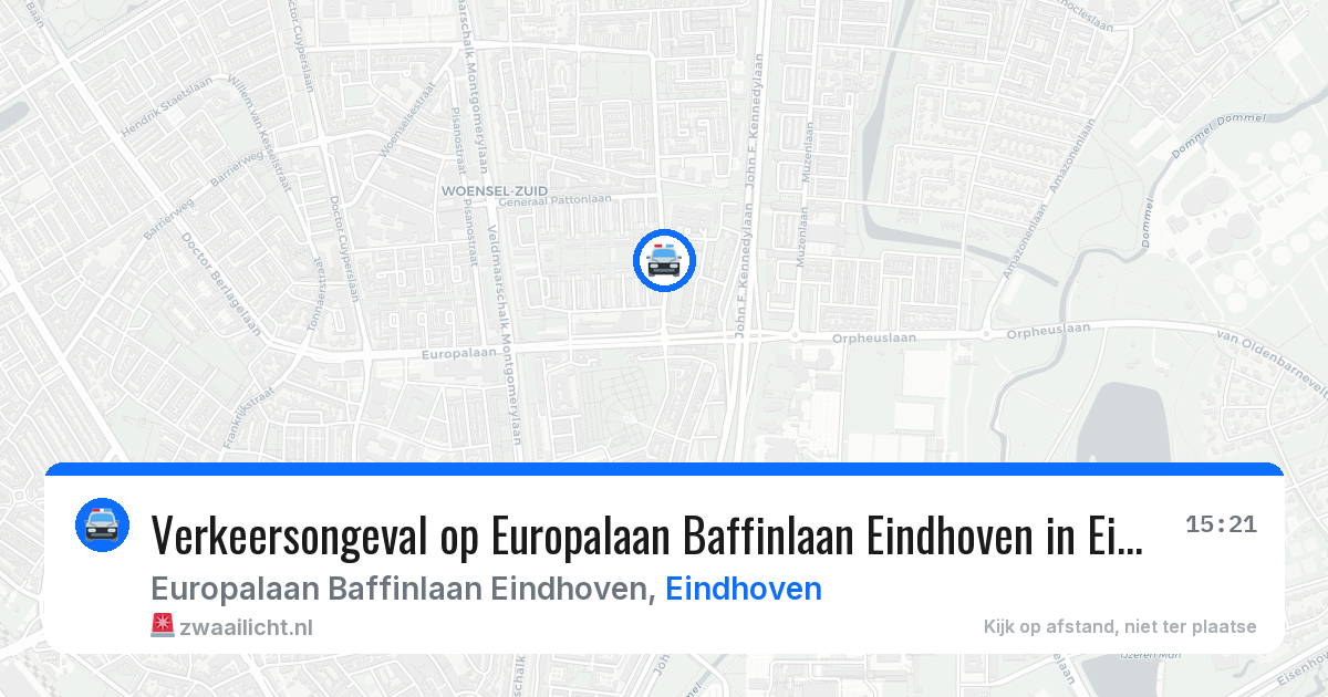 Verkeersongeval op Europalaan Baffinlaan Eindhoven in Eindhoven — 12 jul 2026