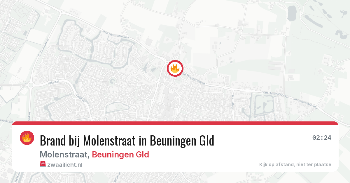 Brand bij Molenstraat in Beuningen Gld — 13 apr 2026