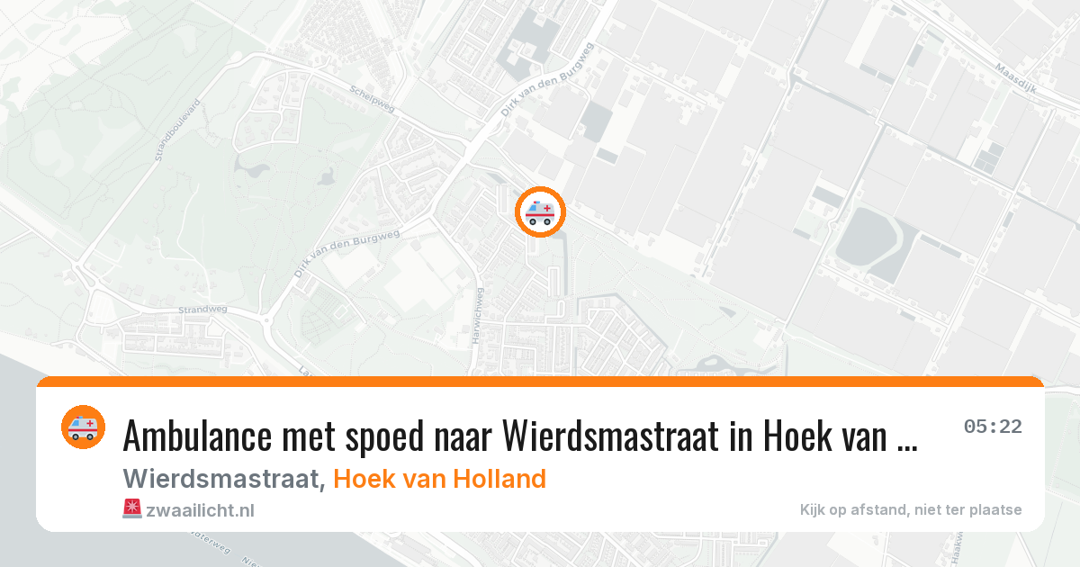 Ambulance met spoed naar Wierdsmastraat in Hoek van Holland — 31 jul 2026