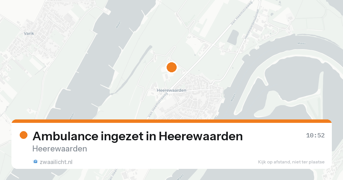 Ambulance ingezet in Heerewaarden — 9 aug 2026