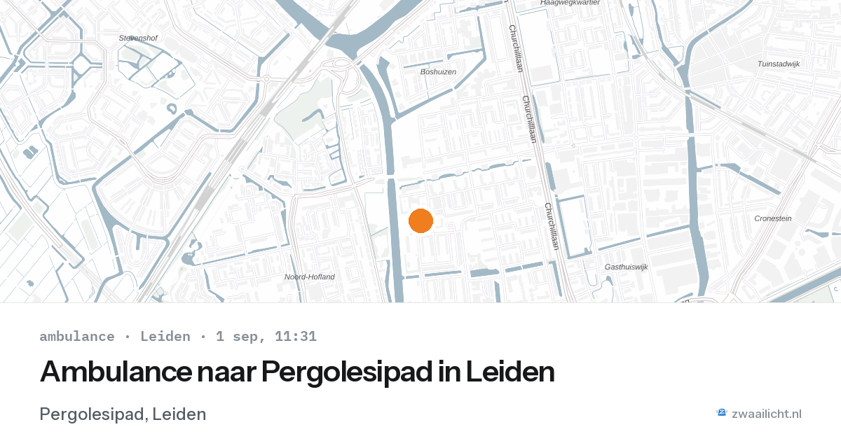Ambulance naar Pergolesipad in Leiden — 1 sep 2026
