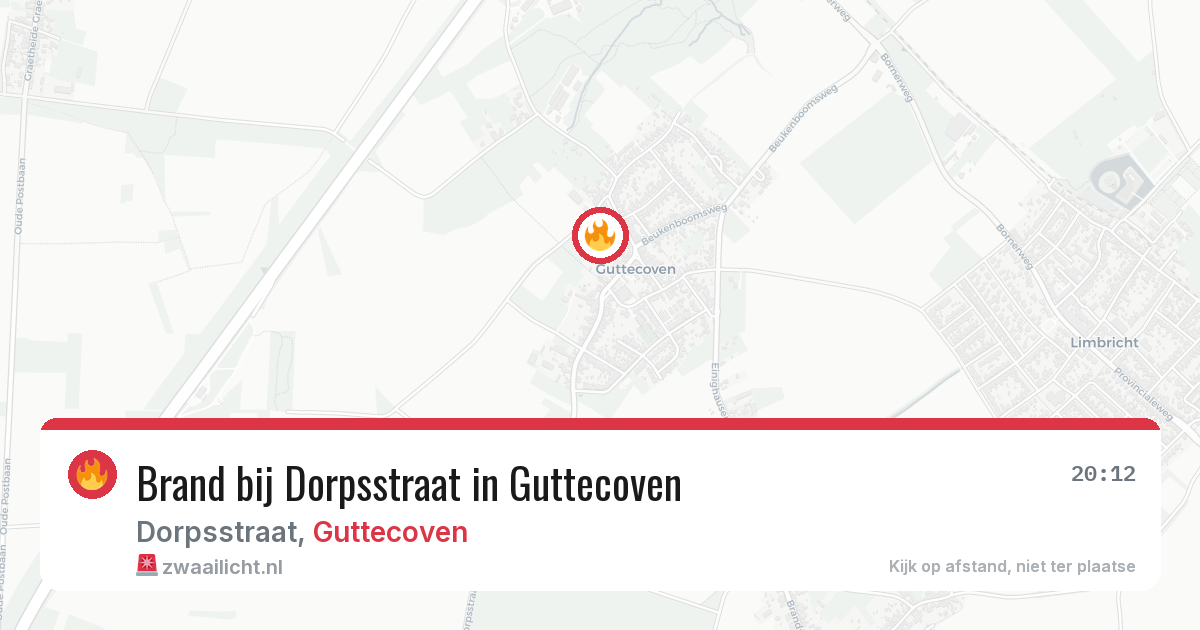 Brand bij Dorpsstraat in Guttecoven — 26 mrt 2026