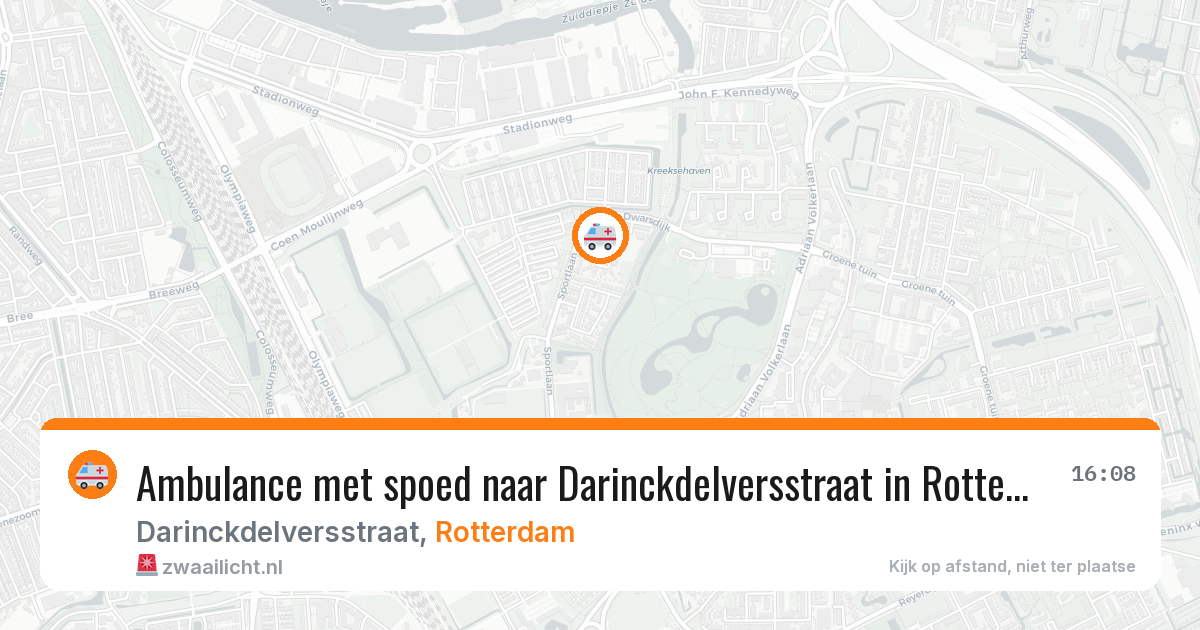 Ambulance met spoed naar Darinckdelversstraat in Rotterdam — 1 aug 2026
