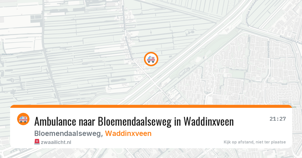 Ambulance naar Bloemendaalseweg in Waddinxveen — 9 jun 2026