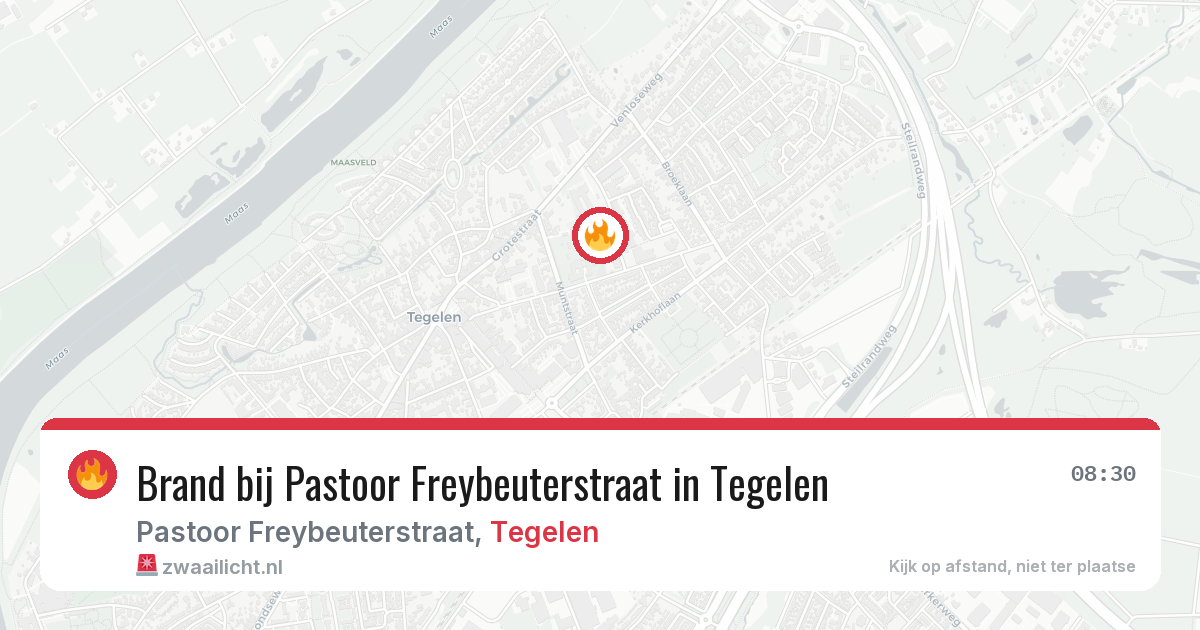 Brand bij Pastoor Freybeuterstraat in Tegelen — 12 jul 2026