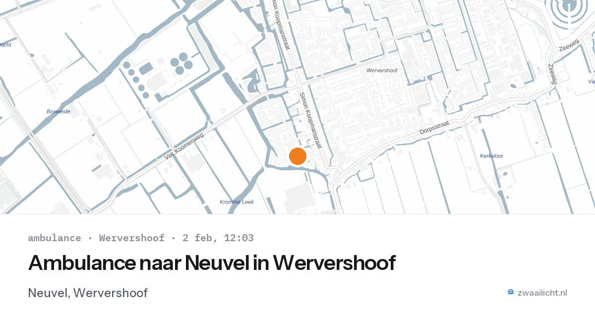 Ambulance naar Neuvel in Wervershoof — 2 feb 2026
