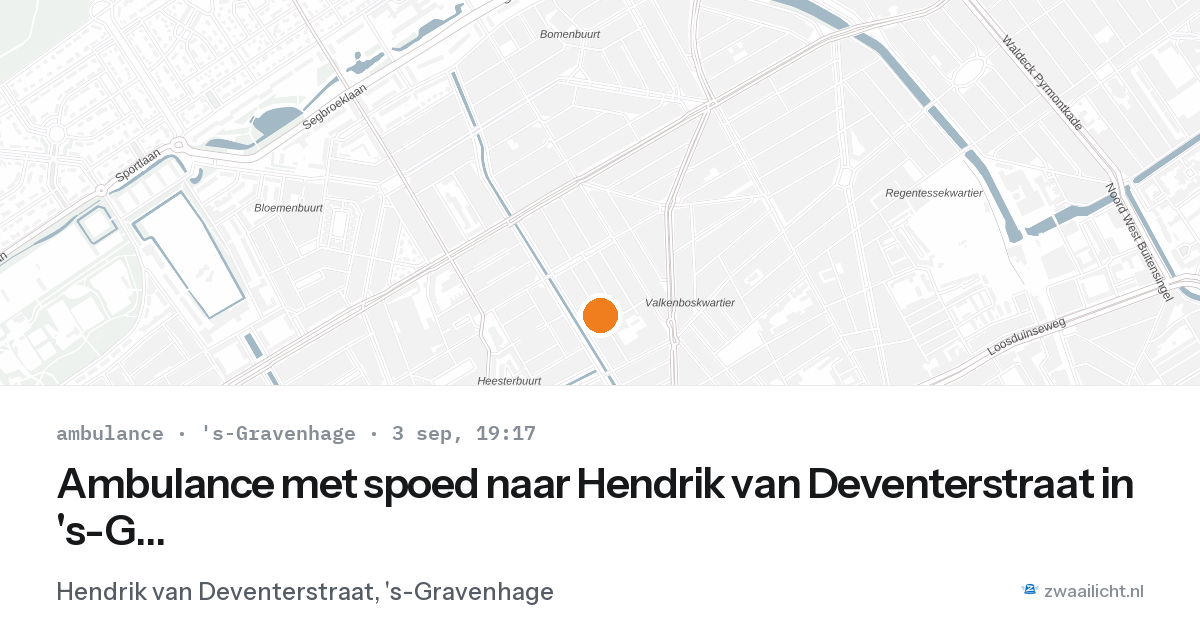 Ambulance met spoed naar Hendrik van Deventerstraat in 's-Gravenhage — 3 sep 2026