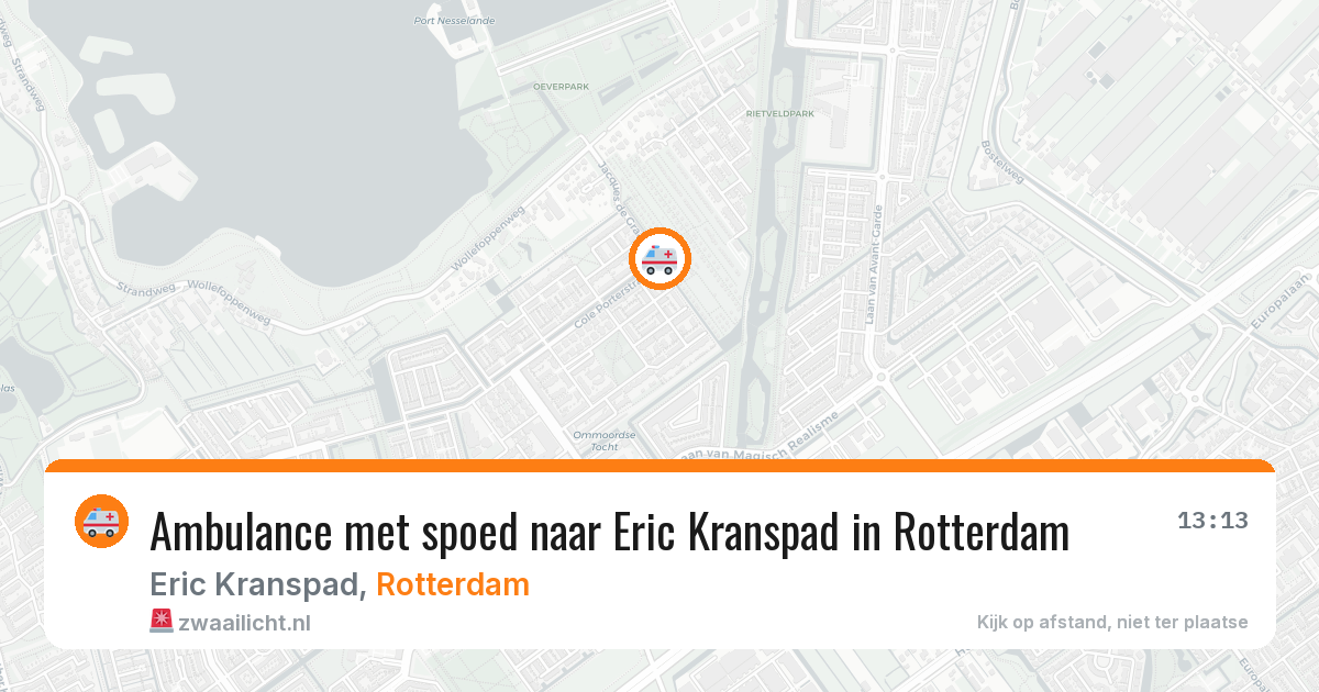 Ambulance met spoed naar Eric Kranspad in Rotterdam — 31 mei 2026