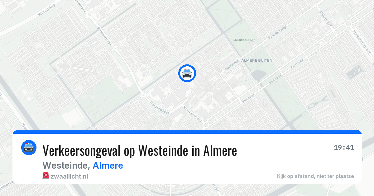 Verkeersongeval op Westeinde in Almere — 11 aug 2026