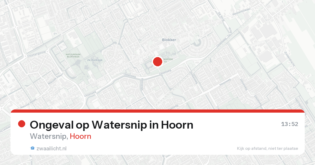 Ongeval op Watersnip in Hoorn — 24 aug 2026
