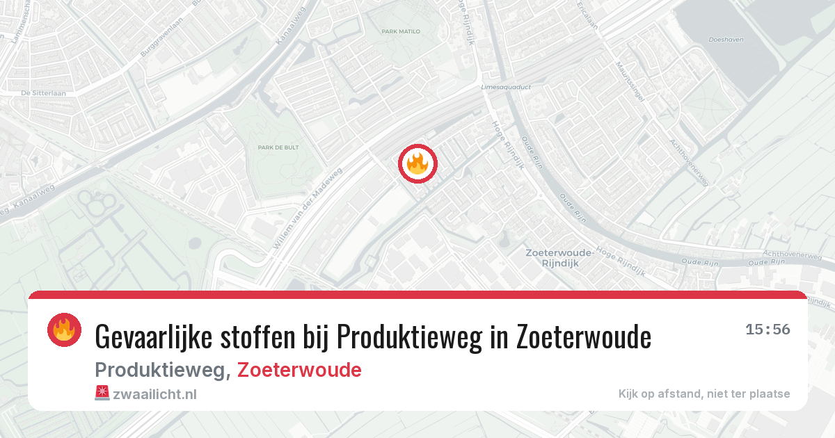 Gevaarlijke stoffen bij Produktieweg in Zoeterwoude — 2 jul 2026