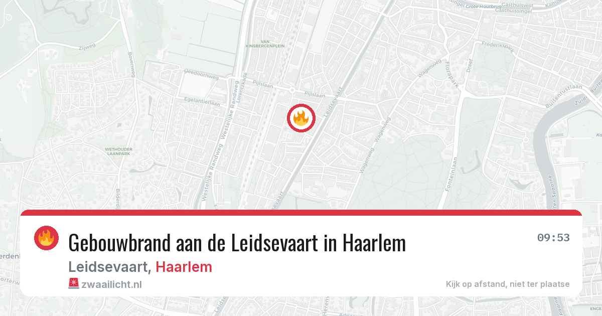 Gebouwbrand aan de Leidsevaart in Haarlem — 3 apr 2026