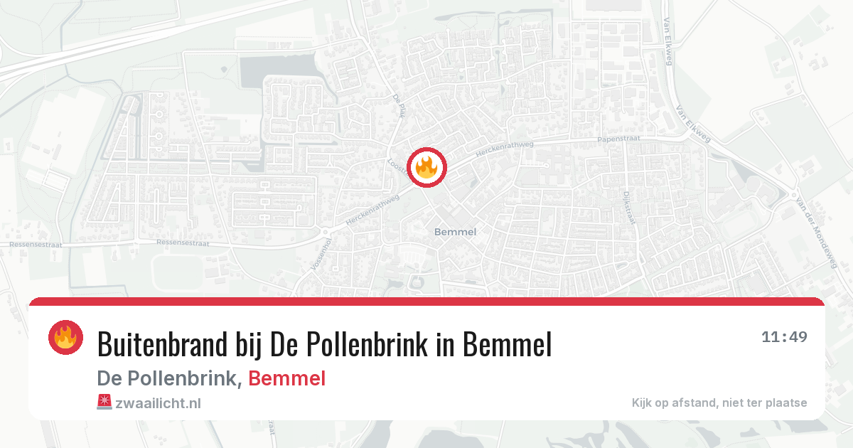 Buitenbrand bij De Pollenbrink in Bemmel — 15 jul 2026