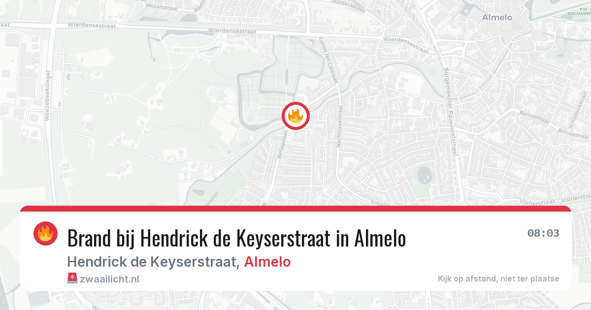 Brand bij Hendrick de Keyserstraat in Almelo — 21 jun 2026