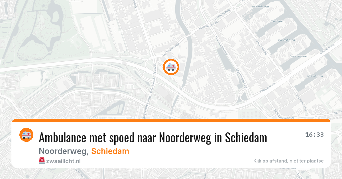 Ambulance met spoed naar Noorderweg in Schiedam — 26 jun 2026
