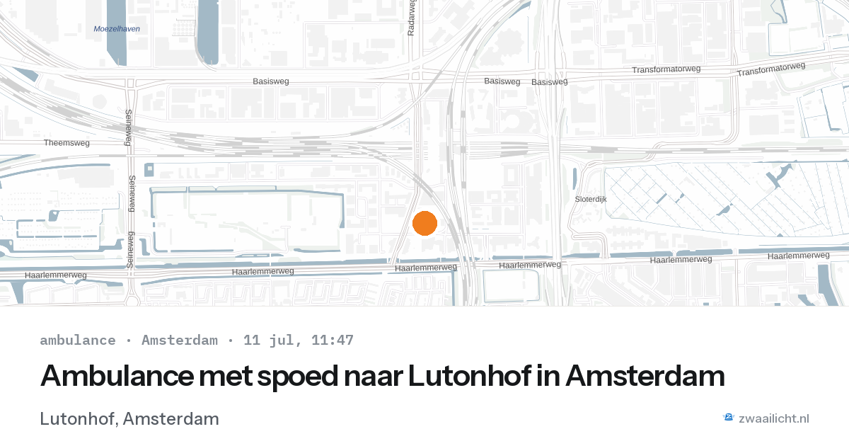 Ambulance met spoed naar Lutonhof in Amsterdam — 11 jul 2026