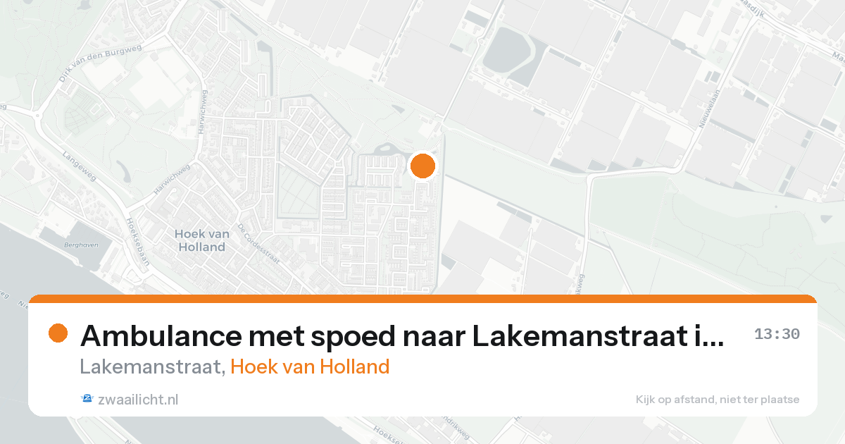 Ambulance met spoed naar Lakemanstraat in Hoek van Holland — 23 aug 2026