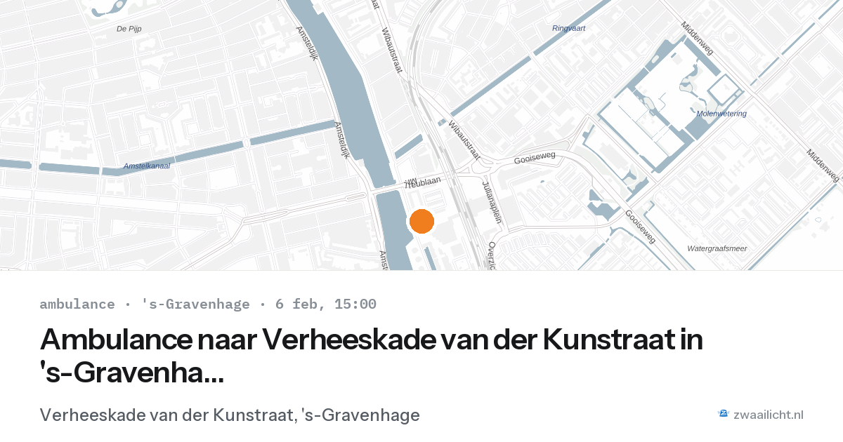 Ambulance naar Verheeskade van der Kunstraat in 's-Gravenhage — 6 feb 2026