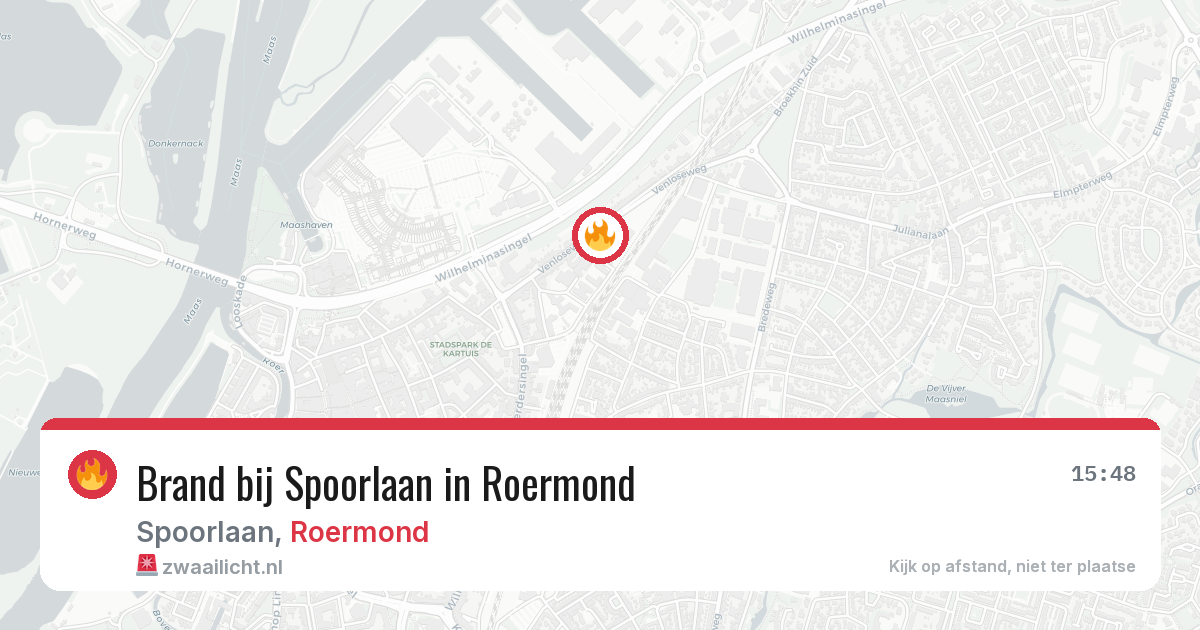 Brand bij Spoorlaan in Roermond — 20 jul 2026