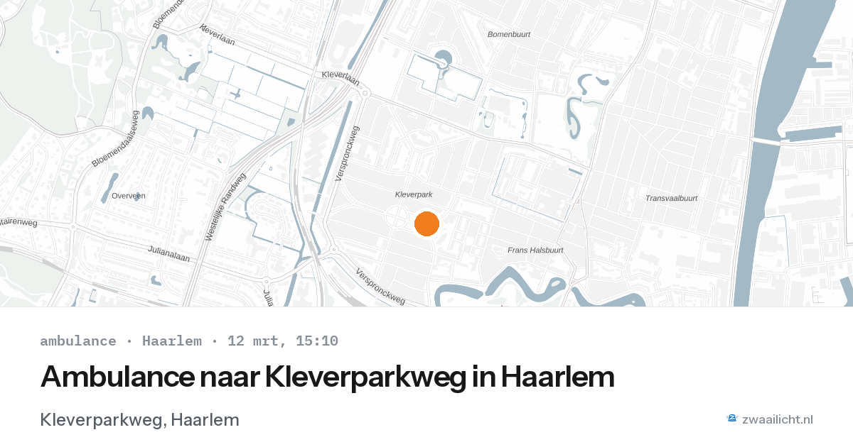 Ambulance naar Kleverparkweg in Haarlem — 12 mrt 2026
