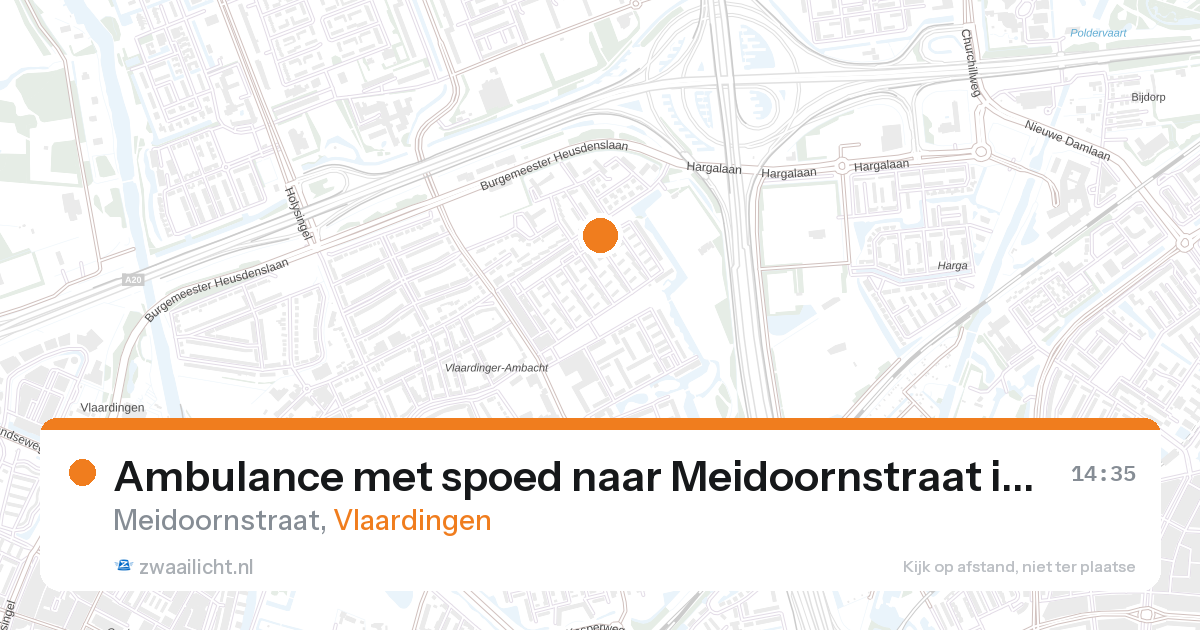 Ambulance met spoed naar Meidoornstraat in Vlaardingen — 27 aug 2026