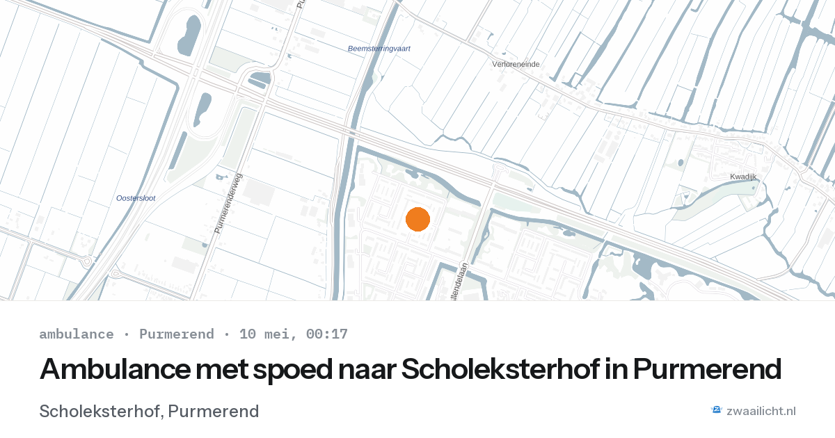 Ambulance met spoed naar Scholeksterhof in Purmerend — 9 mei 2026