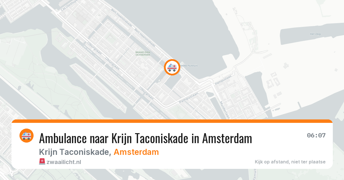 Ambulance naar Krijn Taconiskade in Amsterdam — 6 jul 2026