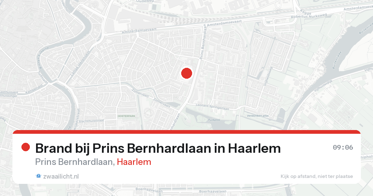 Brand bij Prins Bernhardlaan in Haarlem — 21 aug 2026