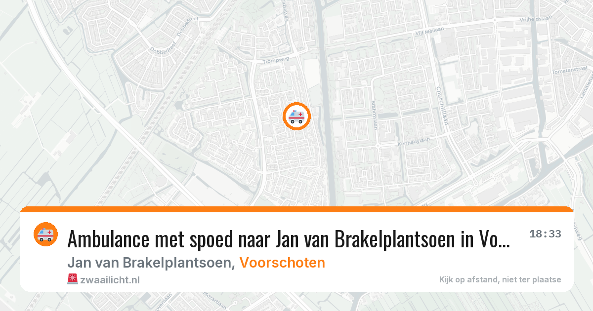 Ambulance met spoed naar Jan van Brakelplantsoen in Voorschoten — 13 aug 2026