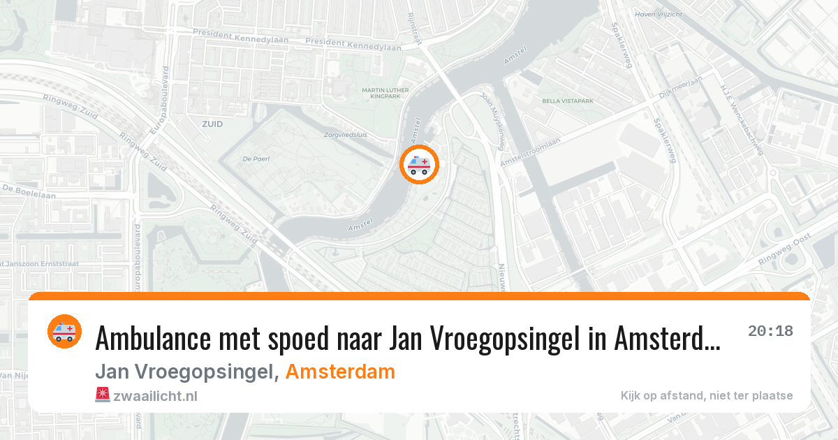 Ambulance met spoed naar Jan Vroegopsingel in Amsterdam — 18 mei 2026
