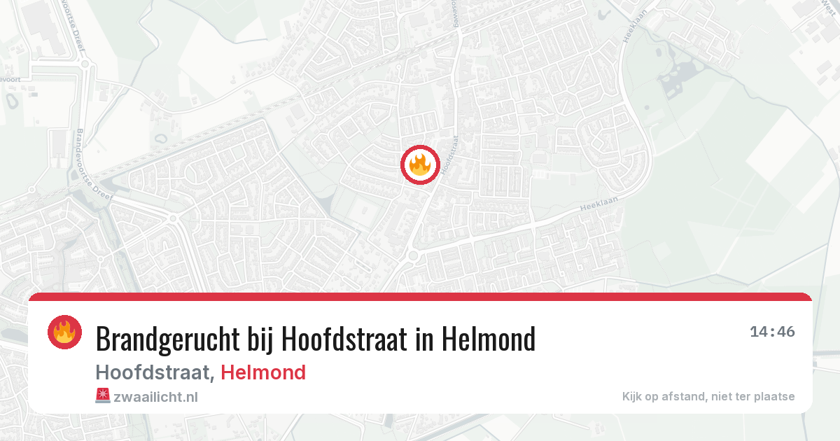 Brandgerucht bij Hoofdstraat in Helmond — 26 mrt 2026