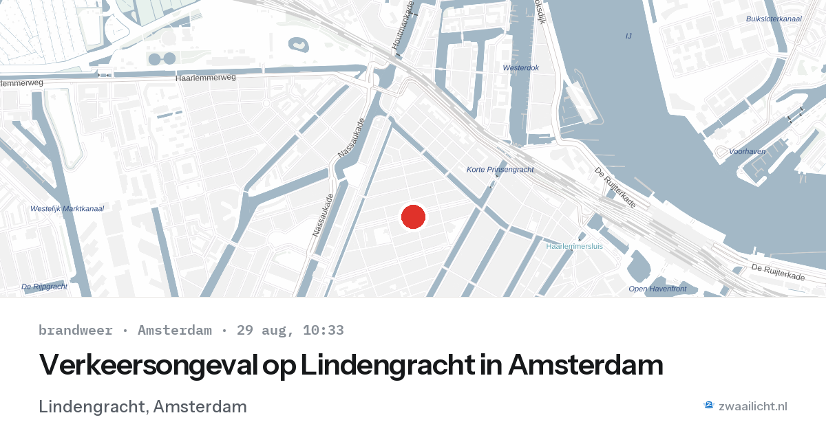 Verkeersongeval op Lindengracht in Amsterdam — 29 aug 2026