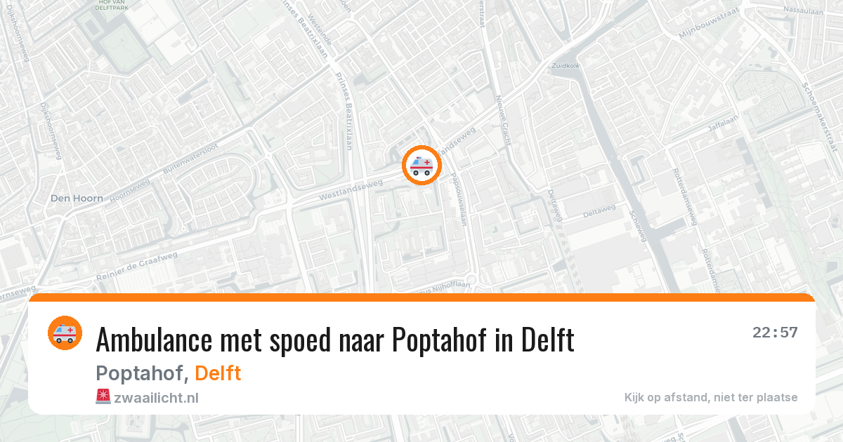 Ambulance met spoed naar Poptahof in Delft — 23 mei 2026