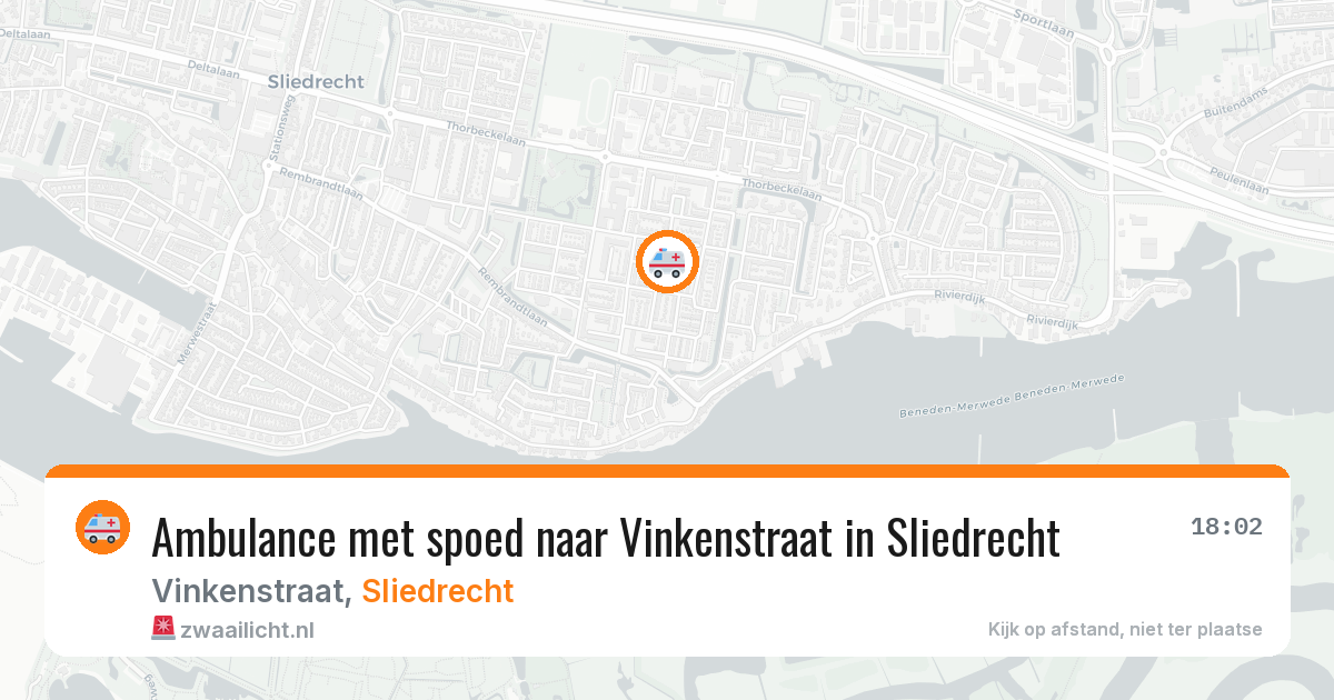 Ambulance met spoed naar Vinkenstraat in Sliedrecht — 9 apr 2026