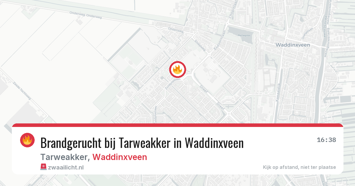 Brandgerucht bij Tarweakker in Waddinxveen — 28 mrt 2026