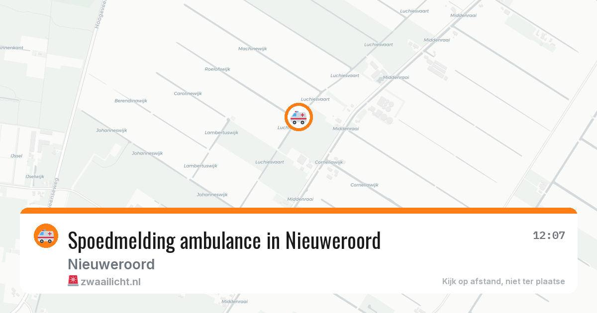Spoedmelding ambulance in Nieuweroord — 1 mrt 2026