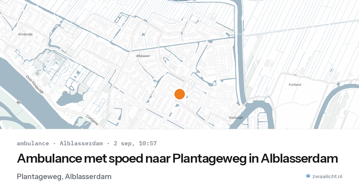 Ambulance met spoed naar Plantageweg in Alblasserdam — 2 sep 2026