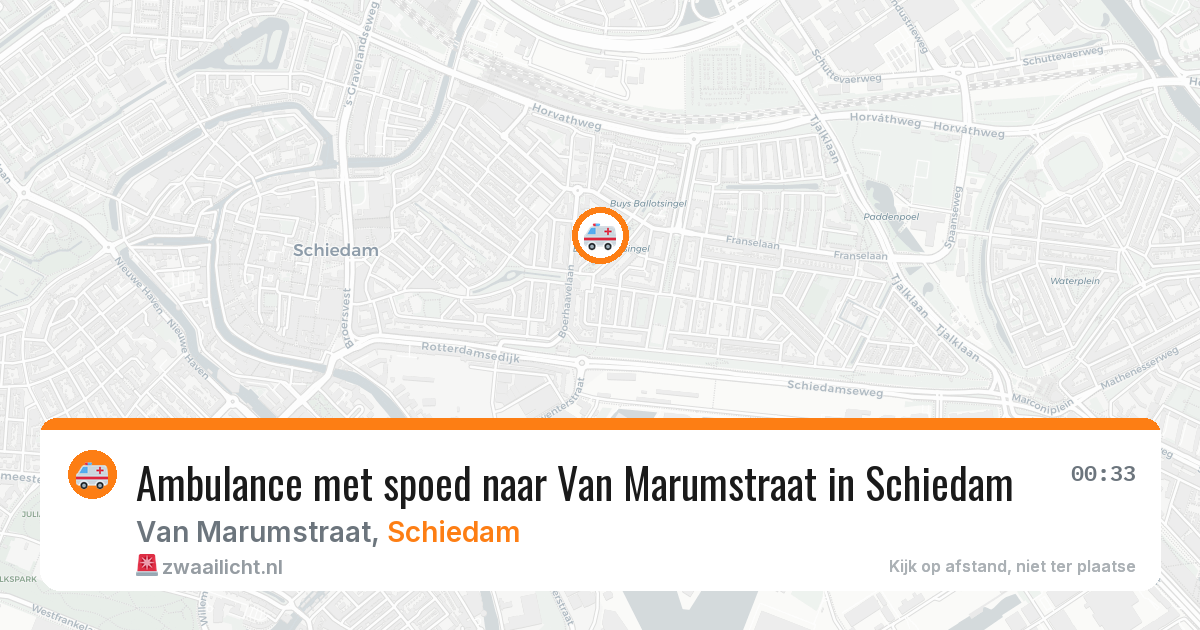 Ambulance met spoed naar Van Marumstraat in Schiedam — 5 jul 2026