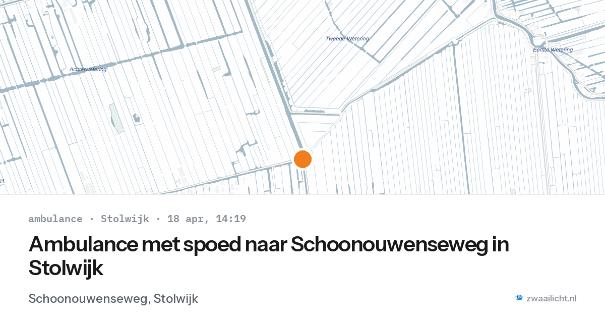 Ambulance met spoed naar Schoonouwenseweg in Stolwijk — 18 apr 2026