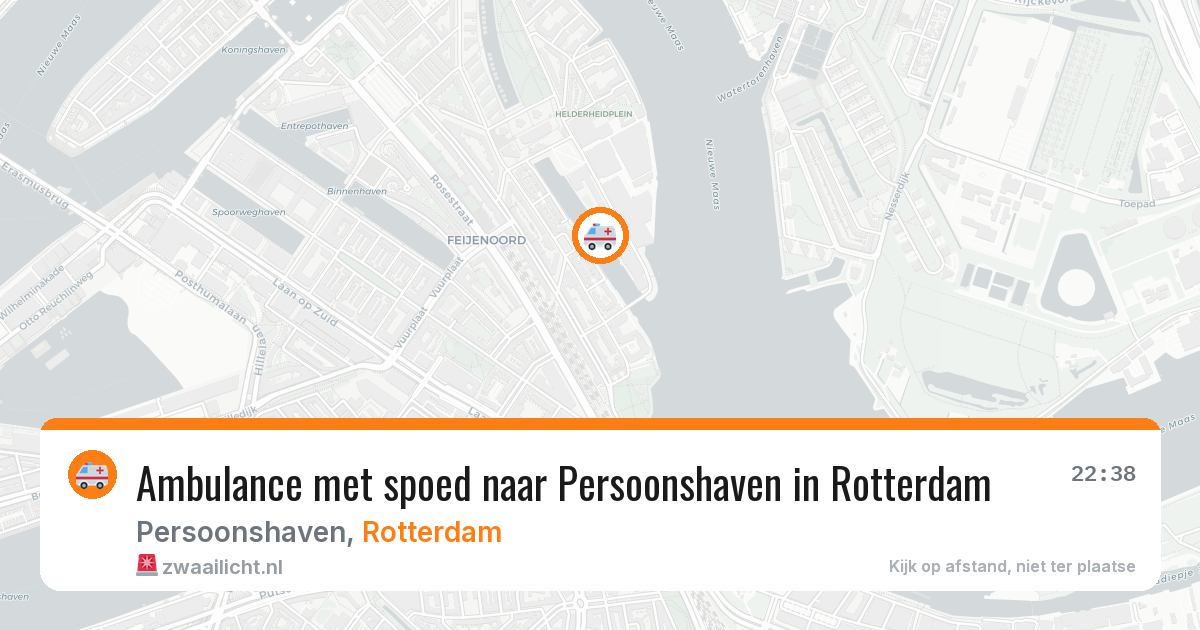 Ambulance met spoed naar Persoonshaven in Rotterdam — 13 aug 2026