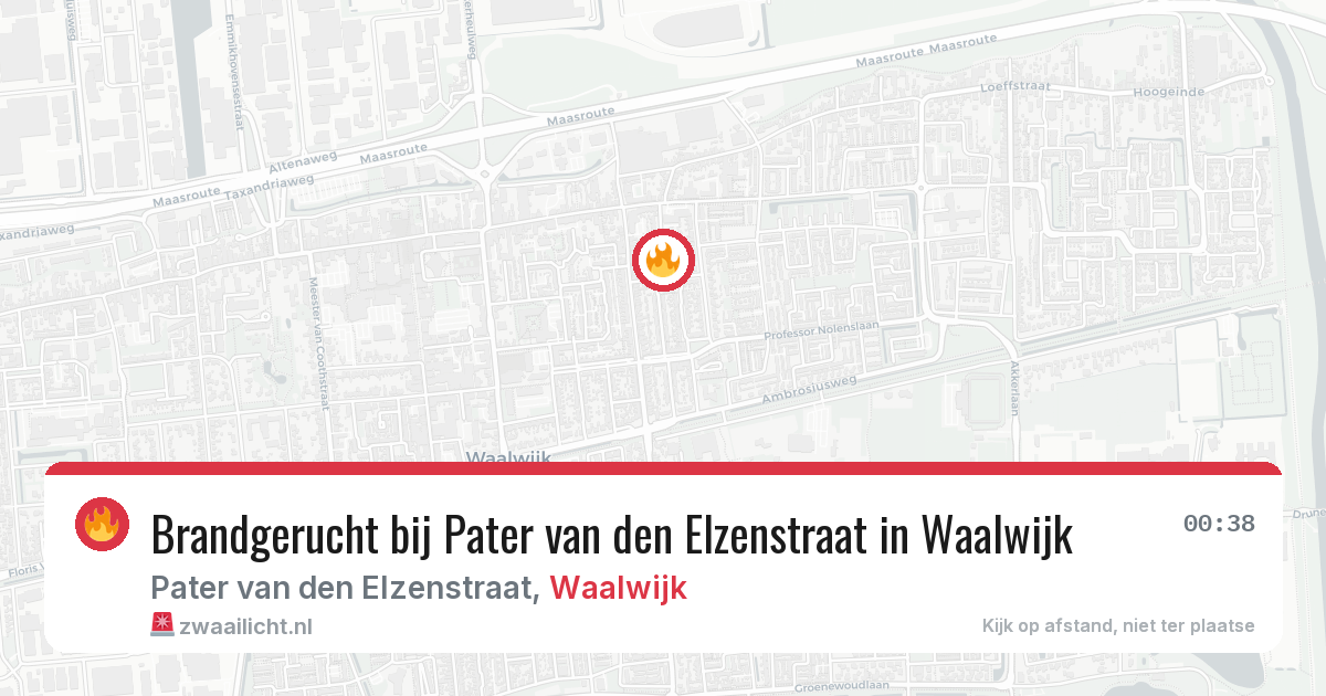 Brandgerucht bij Pater van den Elzenstraat in Waalwijk — 12 apr 2026