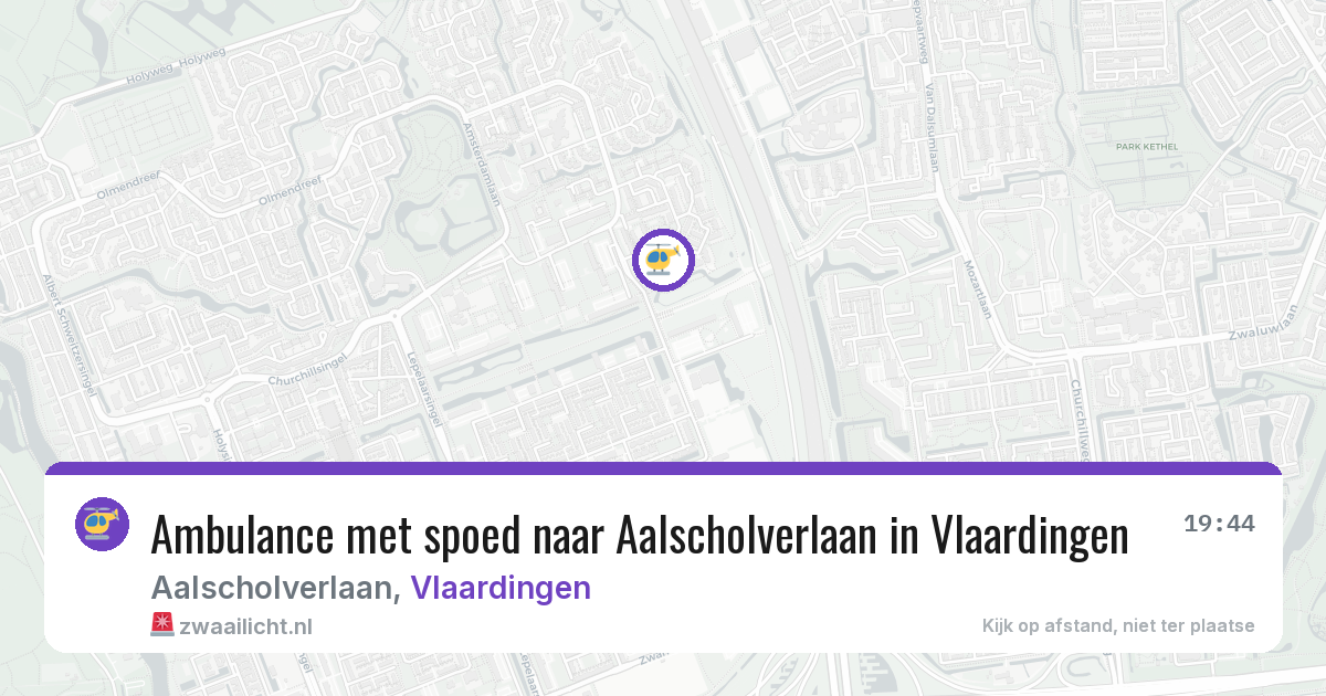 Ambulance met spoed naar Aalscholverlaan in Vlaardingen — 27 jun 2026