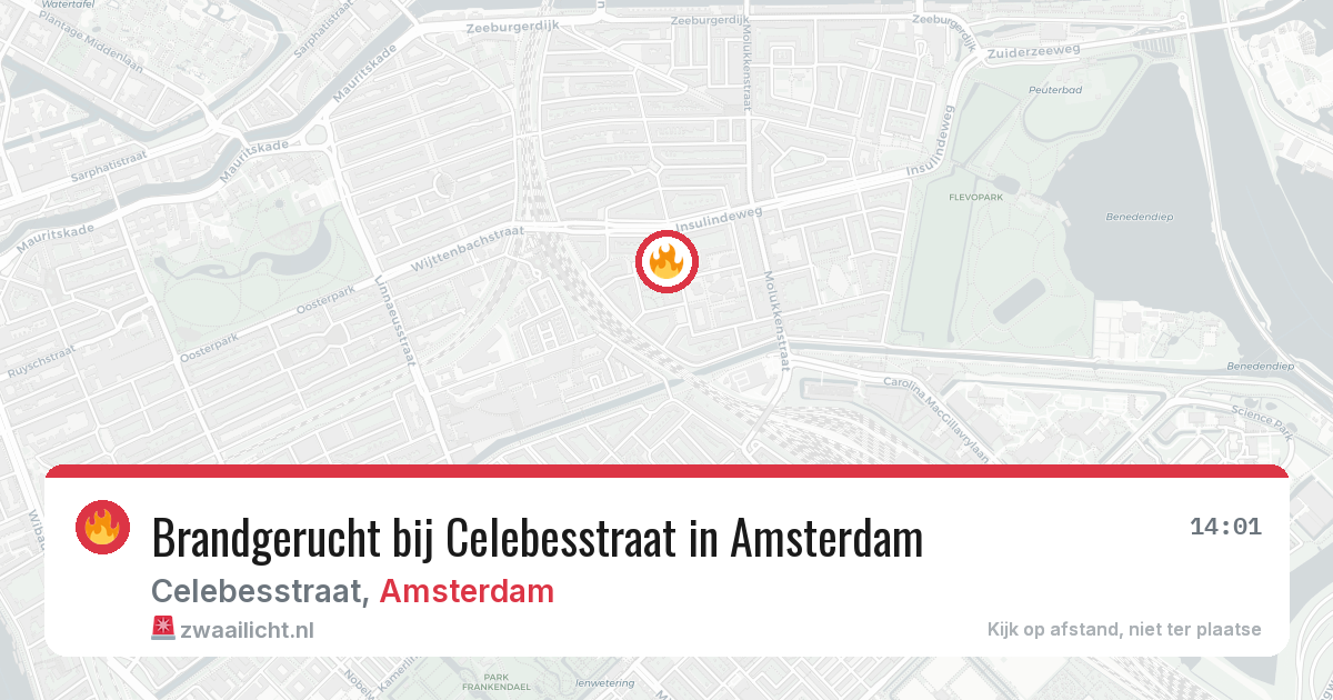 Brandgerucht bij Celebesstraat in Amsterdam — 9 aug 2026
